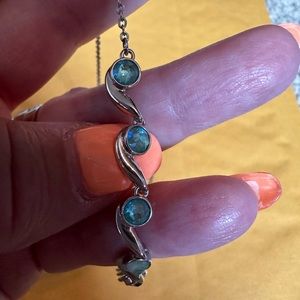 Touchstone teal wave necklace